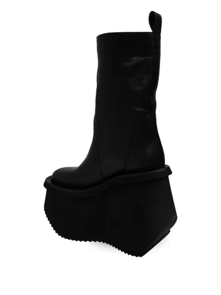 Δερμάτινα μποτάκια Rick Owens με πλατφόρμα μαύρο