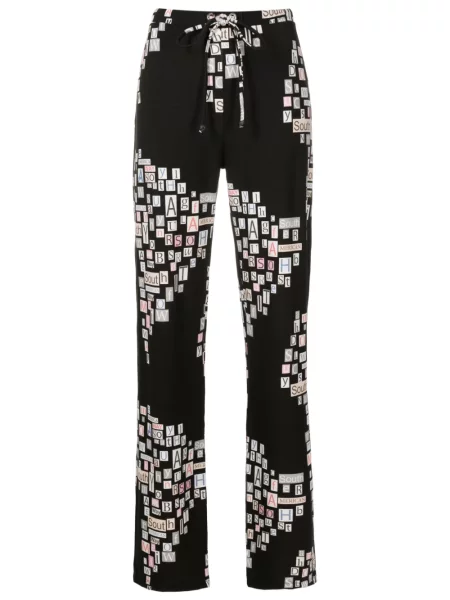 Pantaloni Amir Slama cu imagine negru