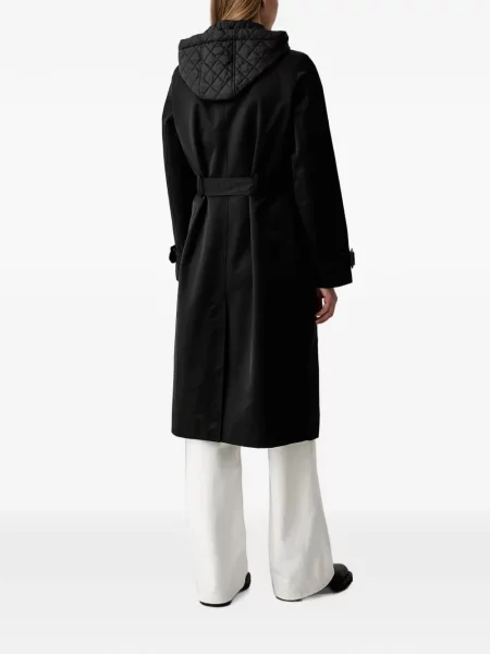 Двуреден тренчкот Dkny с качулка черно