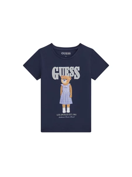 Guess Marškinėliai Tamsiai mėlyna Regular Fit pilka