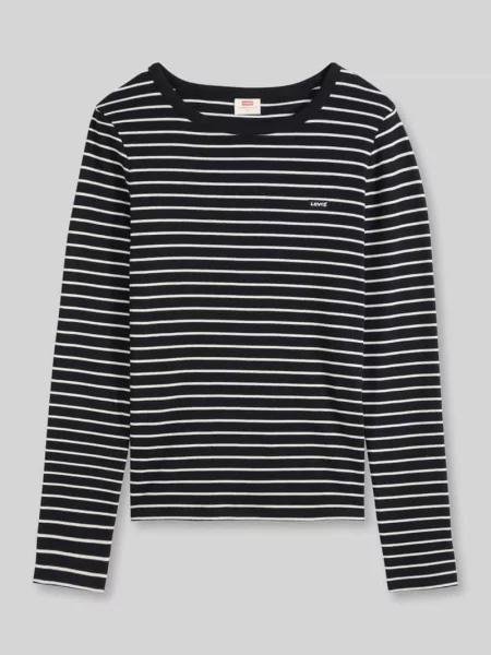 Bluzka z długim rękawem o kroju slim fit z mieszanki bawełny model HAYES' Levi's czarna
