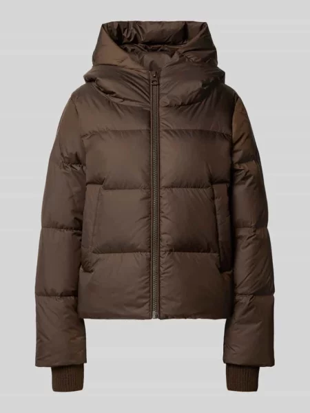 Kurtka puchowa o kroju regular fit z naszywką z logo Marc O'polo brązowa