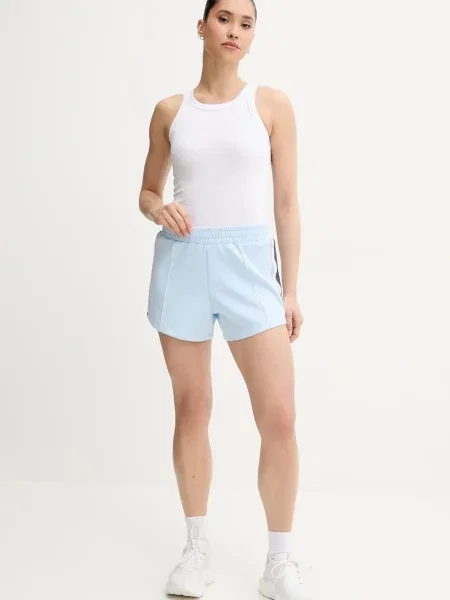 Guess szorty YARROW z aplikacją high waist niebieski