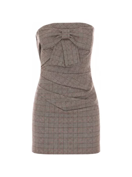 Rochie Aniye By cu funde în carouri maro