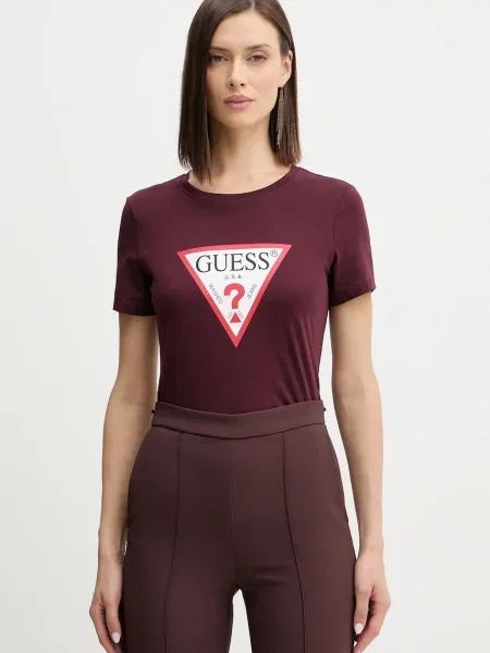 Тениска Guess винено червено