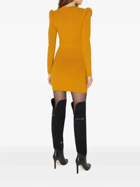 Rochie mini Elisabetta Franchi tricotate galben