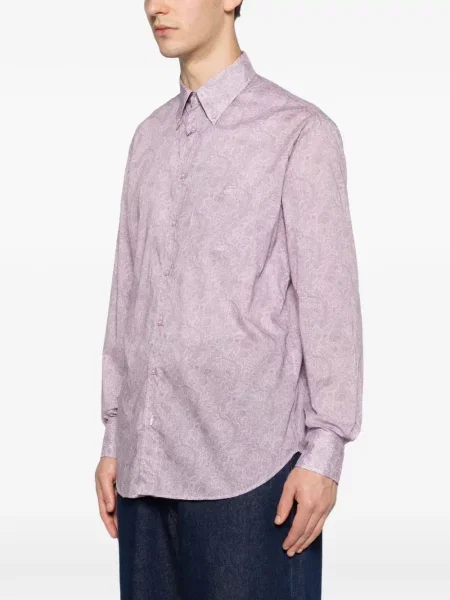 Риза Etro с принт с пейсли десен виолетово