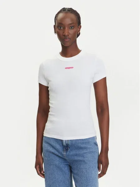 Tommy Jeans Koszulka Kobiety jednolity S biały