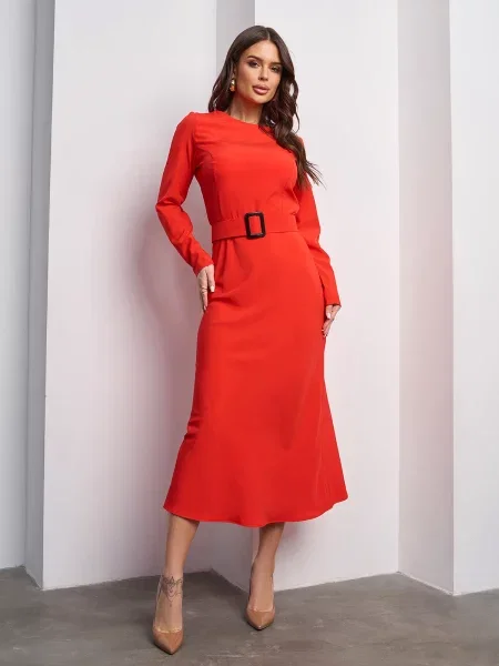 Сукня міді ISSA Plus червоний