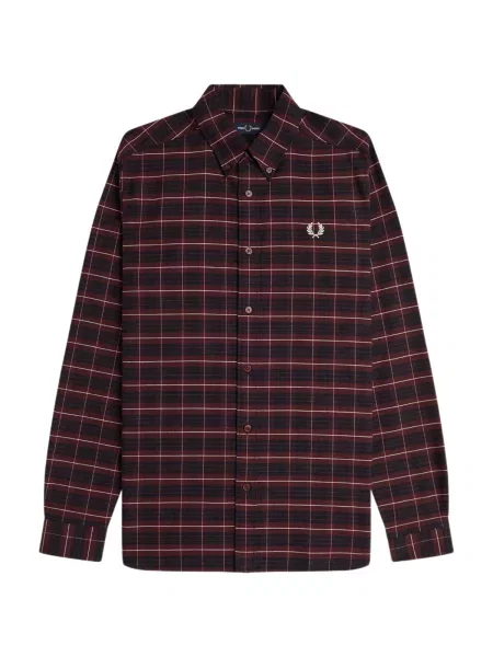 Cămașă Fred Perry în carouri din țesătură twill roșu