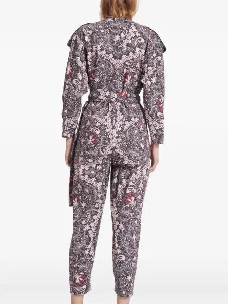 Salopetă Maria Cher cu model floral cu imagine negru