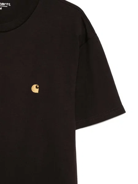 Тениска Carhartt Wip с автограф кафяво