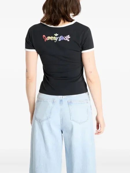 Футбол тениска с дълъг ръкав Adidas на райета мъниста бяло