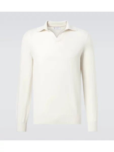 Kašmírový svetr Brunello Cucinelli bílý