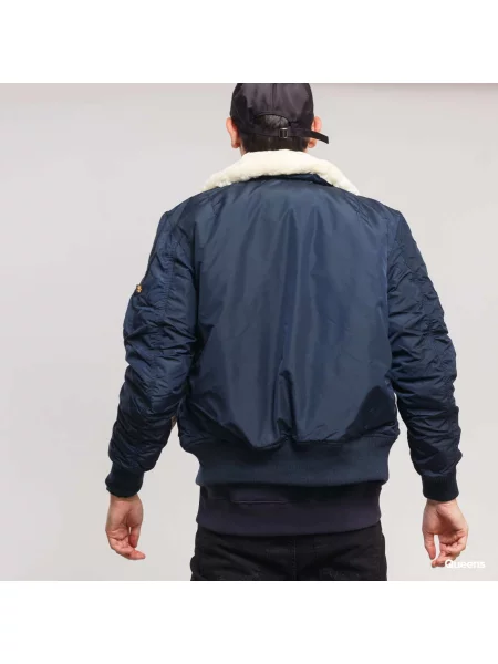 Kurtka skórzana Alpha Industries niebieska
