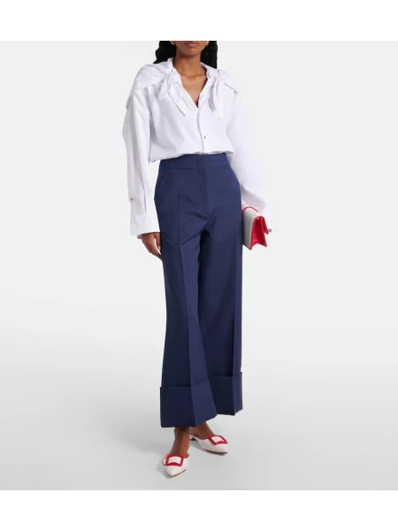 Papuci tip mules Manolo Blahnik din piele alb