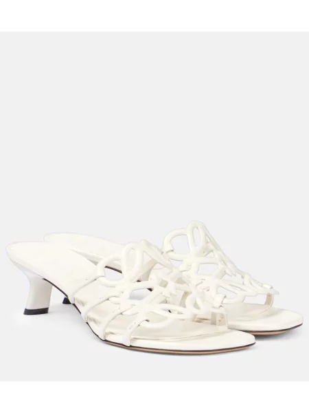 Papuci tip mules Loewe din piele alb