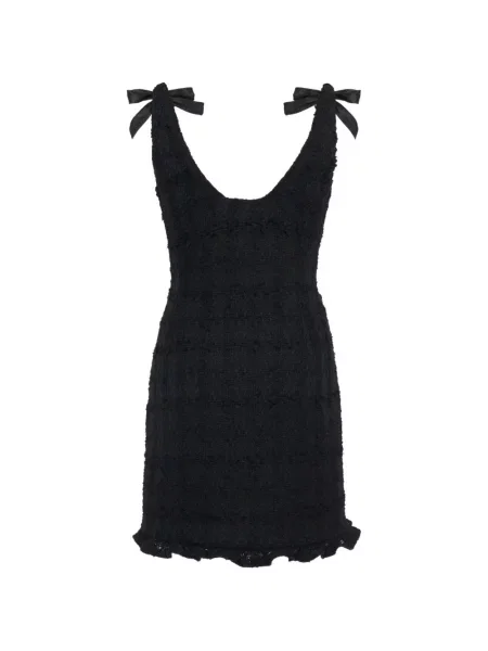 Rochie mini Alessandra Rich cu funde tricotate negru