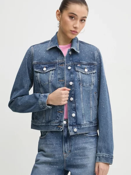 Tommy Jeans geacă din denim femei de tranziție albastru