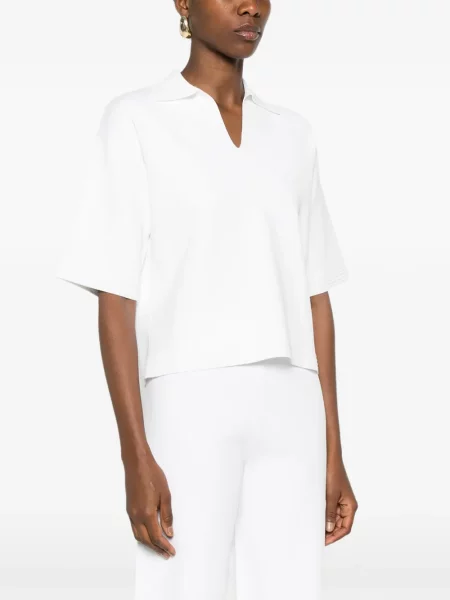 V-nyakú póló Max Mara fehér