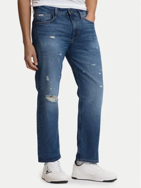 Guess Jeans Blugi Straight Fit albastru