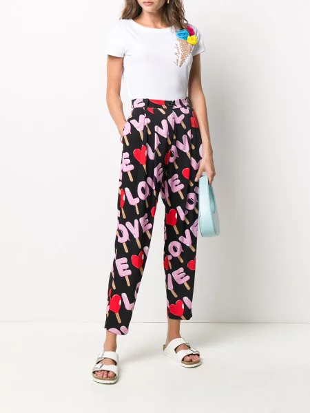 Pantaloni Love Moschino cu imagine negru