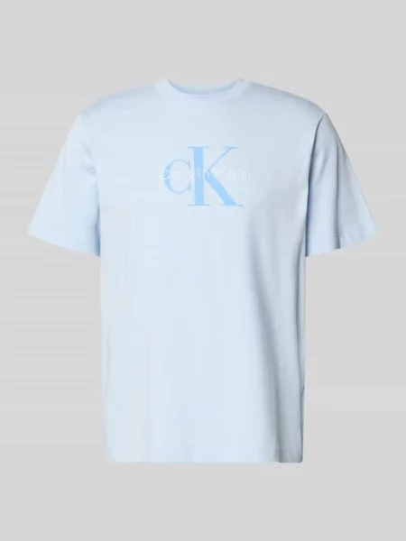 T-shirt z nadrukiem z logo i okrągłym dekoltem Calvin Klein Jeans