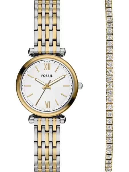 FOSSIL Ceas analogic Carlie / argintiu auriu