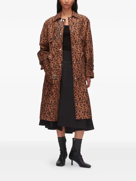 Palton 3.1 Phillip Lim cu imagine cu model leopard maro