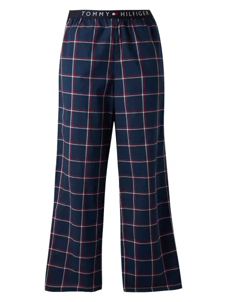 Tommy Hilfiger Underwear Pantaloni de pijama bleumarin / roșu / murdar alb