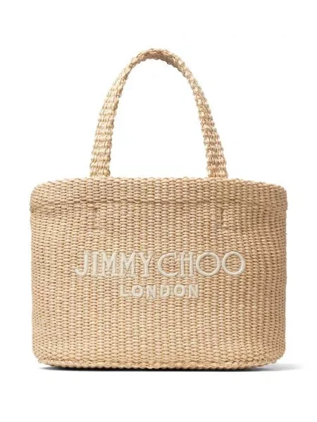 Haftowana mała mały torba plażowa Jimmy Choo