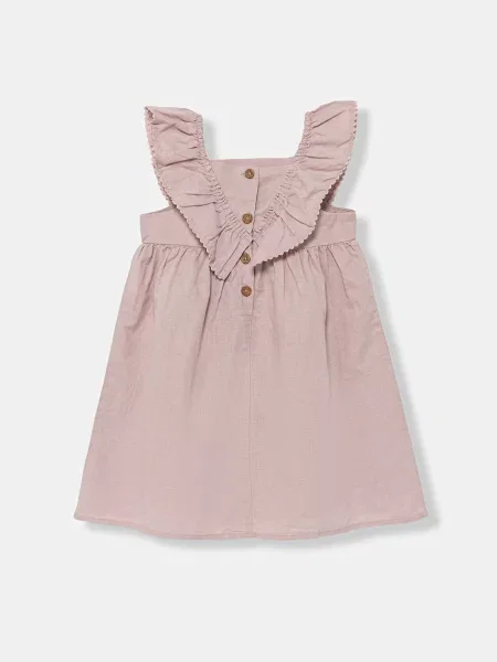 United Colors of Benetton letní šaty se lnem růžové