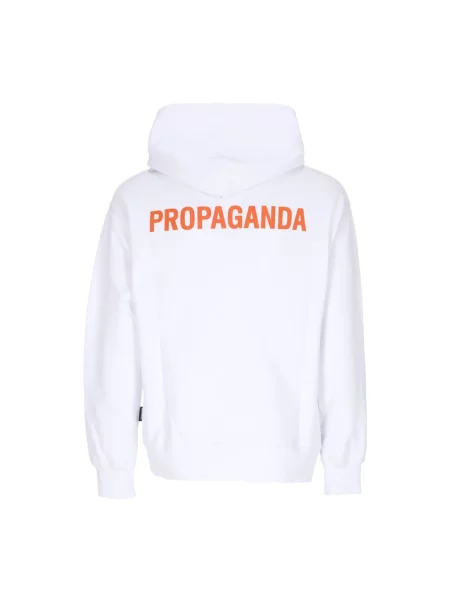 Lekka bluza z kapturem Propaganda z logo biała