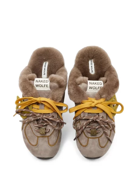 Papuci tip mules Naked Wolfe din piele de căprioară