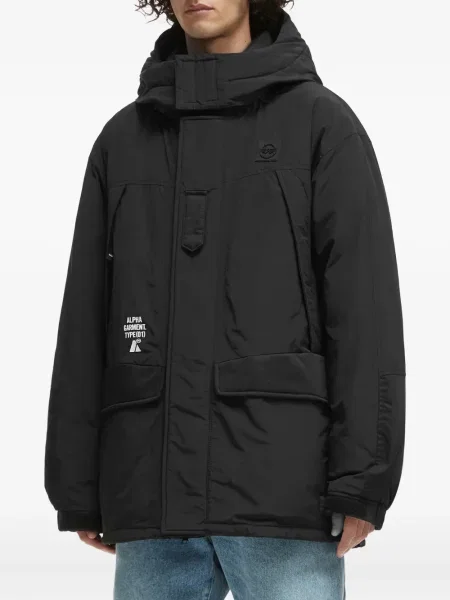 Geacă Alpha Industries cu glugă negru
