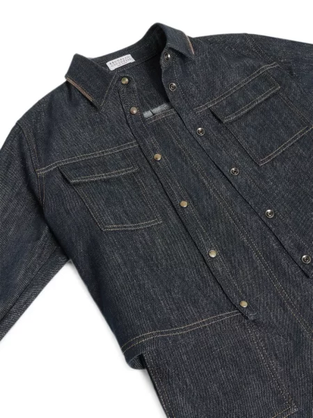 Rochie din denim copii Brunello Cucinelli albastru