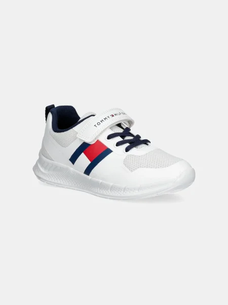 Superge Tommy Hilfiger Flag Low Cut Lace-Up/Velcro S Bela modra