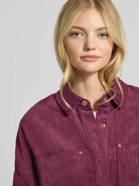 Bluzka sztruksowa o kroju relaxed fit z na piersi model ‘JANINE-RAI’ Only