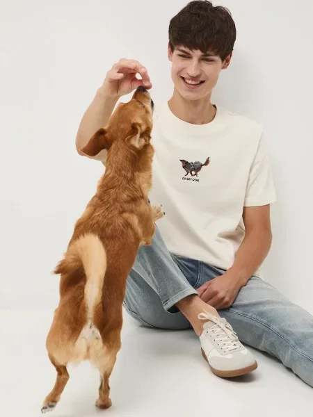 Medicine póló nyomott mintás bézs