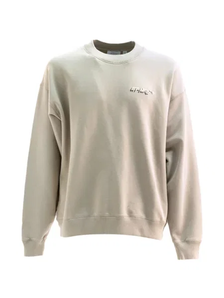 Hanorac crewneck Off-white cu decolteu rotund cu autograf alb