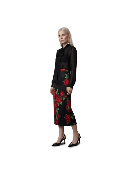 Spódnica midi Dolce And Gabbana z wysoką talią czarna