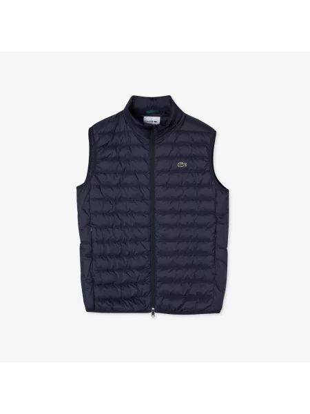 Lacoste Kamizelka Ze Stójką Pikowana granatowa