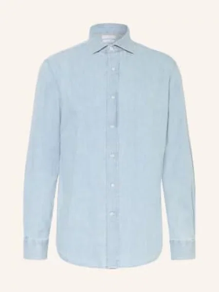 Brunello Cucinelli Džínová Košile Comfort Fit tmavě modrá