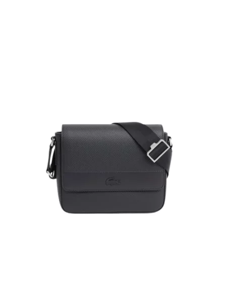 Torba crossbody Lacoste skórzana czarna