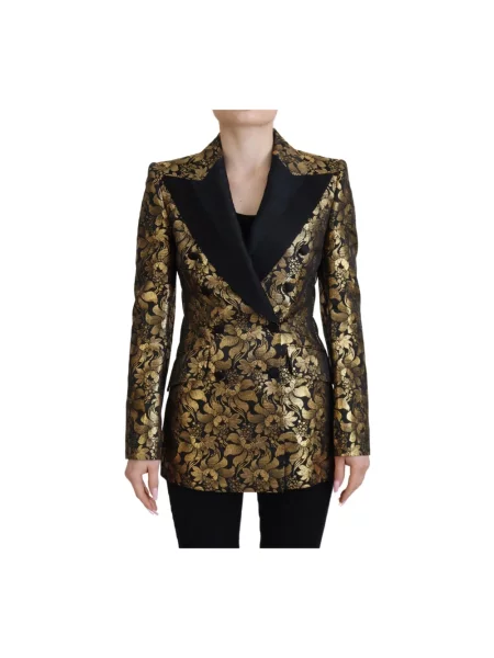 Marynarka Dolce And Gabbana z nadrukiem elegancka czarna