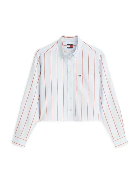 Tommy Jeans Bluză albastru pastel / portocaliu homar / murdar alb