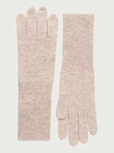 BOSS mănuși pentru femei de cașmir Lelona_gloves bej