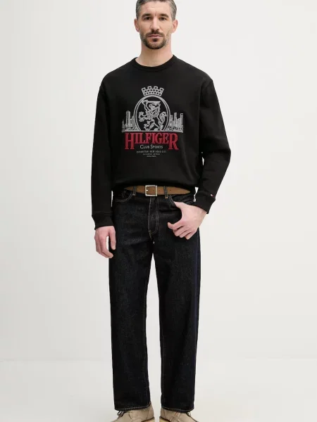 Tommy Hilfiger pulover bombažen črna