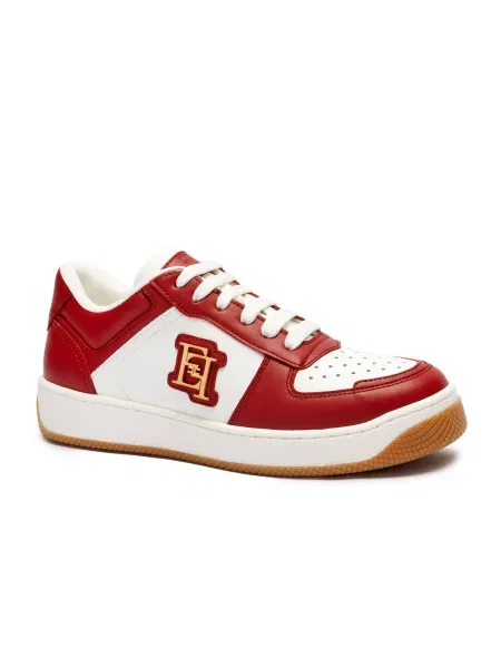 Elisabetta Franchi Bőr sneakers tornacipő piros