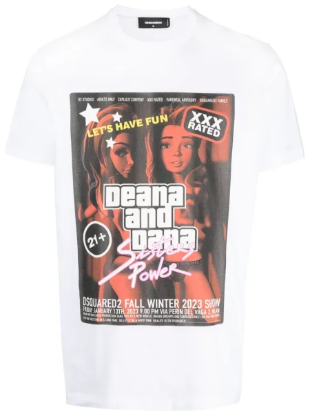 Tricou Dsquared2 cu imagine alb